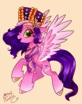  clothing crown cutie_mark digital_media_(artwork) equid equine eyelashes feathered_wings feathers female feral fur green_eyes hair hasbro hat headgear headwear hi_res hooves mammal mlp_g5 my_little_pony pegasus petaltwinkle pink_body pink_feathers pink_fur pipp_petals_(mlp) purple_hair purple_tail scarf simple_background smile solo spread_wings wings yellow_background yellow_hooves 