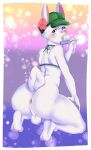  absurd_res anthro anus balls blush butt clothing digital_media_(artwork) food genitals girly hi_res lagomorph leporid licking looking_at_viewer male male/male mammal paws popsicle rabbit raised_tail solo swimwear themadrabbit tongue tongue_out vaini 