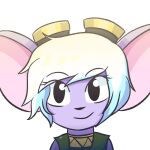  alpha_channel black_nose eyelashes female hair humanoid league_of_legends megafluffydrawings mugshot no_irises pink_inner_ear purple_body riot_games signature simple_background solo steampunk_goggles transparent_background tristana_(lol) video_games white_hair yordle 