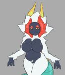  anthro breasts chubby_female colored_sclera female fluffy generation_9_pokemon genitals ljc nintendo non-mammal_breasts nude paradox_pokemon pokemon pokemon_(species) presenting presenting_breasts pubes pussy slightly_chubby slither_wing solo video_games wings 