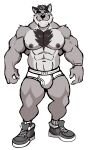  2022 abs absurd_res anthro barazoku biceps big_bulge big_muscles big_pecs body_hair bracelet briefs bulge canid canine canis chest_hair claws clothed clothing darknaigart domestic_dog eyebrows facial_hair footwear front_view fur hair hi_res huge_muscles jewelry looking_at_viewer male mammal mature_anthro mature_male muscular muscular_anthro muscular_male navel nipples number obliques pecs plantigrade shoes simple_background smile socks solo standing stubble teeth thick_thighs tighty_whities topless topless_anthro topless_male tuft underwear white_background white_briefs white_clothing white_underwear 