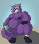  absurd_res anthro balls belly chubby_male erection genitals hi_res looking_at_viewer male musclegut nipples nude overweight penis pondart_studios simple_background solo thwomp video_games 