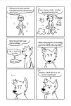  absurd_res anthro canid canine canis comic creationism deity dialogue domestic_dog hi_res human mammal monochrome softfuzzymike 
