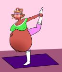  anthro belly big_belly big_breasts breasts bundle-of-kinks cookie_run female food food_creature huge_breasts humanoid humanoid_pointy_ears hyper hyper_belly hyper_pregnancy pregnant solo stretching yoga yoga_cookie 