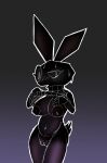  anthro big_breasts black_body black_skin blackbeet blush blush_lines bodily_fluids breasts clothed clothing clothing_lift curvy_figure ears_up female genitals hand_on_breast hi_res lagomorph leporid looking_at_viewer mammal narrowed_eyes navel nipples presenting presenting_breasts pussy rabbit shirt shirt_lift solo sweat sweatdrop tail_tuft thick_thighs topwear tuft vib-ribbon vibri video_games wide_hips 