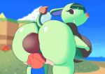  2022 absurd_res aerth animal_crossing animated anthro anus big_breasts big_butt breasts butt clothed clothing duo elephant elephantid female genitals hair hi_res huge_breasts huge_butt human mammal nintendo opal_(animal_crossing) outside proboscidean pussy video_games 