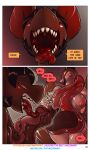 aamon_(james_howard) anthro chiropteran comic demon dialogue duo gynomorph hi_res intersex intersex/male james_howard licking male mammal onlyfans open_mouth patreon size_difference size_play subscribestar tina_(james_howard) tongue tongue_out vore 