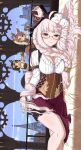  3girls ahoge animal_ears arm_belt bangs biwa_hayahide_(uchronia_architect)_(umamusume) biwa_hayahide_(umamusume) black_hair breasts brown_eyes brown_hair building cleavage closed_mouth corset eiffel_tower feet_out_of_frame frilled_shirt frills glasses hat horse_ears horse_girl horse_tail kakuchoshi long_hair long_sleeves looking_at_viewer lying medium_breasts multiple_girls narita_taishin_(difference_engineer)_(umamusume) narita_taishin_(umamusume) on_side pink_hair purple_skirt semi-rimless_eyewear shirt sideways skirt smile solo_focus tail top_hat umamusume white_shirt winning_ticket_(dream_deliverer)_(umamusume) winning_ticket_(umamusume) yellow_eyes 