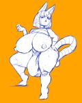  animal_crossing ankha_(animal_crossing) anthro big_bulge big_nipples biped bottomwear breasts bulge claws clothed clothing crossgender curvy_figure detailed_bulge digital_media_(artwork) domestic_cat felid feline felis finger_claws front_view ftg_crossgender fti_crossgender full-length_portrait genital_outline gynomorph hair hand_on_hip humanoid_hands iapan intersex loincloth looking_at_viewer mammal nintendo nipples open_mouth orange_background penis_outline portrait short_hair simple_background sketch solo standing thick_thighs three-quarter_view topless video_games voluptuous wide_hips 