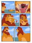  abdominal_bulge belly big_belly bodily_fluids chubbyjam comic disney drooling duo father father_and_child father_and_son felid feral hi_res kion licking licking_lips lion male male/male mammal open_mouth oral_vore pantherine parent parent_and_child saliva simba son the_lion_guard the_lion_king tongue tongue_out vore 