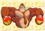  abs anthro ape band-aid bandage biceps boxing_gloves brown_body clothing donkey_kong_(character) donkey_kong_(series) gorilla half_body handwear haplorhine looking_sideways male mammal muscular muscular_anthro muscular_male necktie nintendo nipples pecs primate solo teeth thymilph video_games 