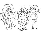  clothed clothing cookie cookie_run female food gloves hair handwear humanoid latte_cookie_(cookie_run) legwear long_hair monochrome multiple_poses nude pose simple_background sitting sketch skinny sloppypauper solo thigh_highs toony video_games white_background 