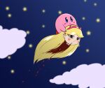  ambiguous_gender blonde_hair blood bodily_fluids decapitation duo e254e female flying gore hair hi_res human humanoid kirby kirby_(series) mammal night nintendo snuff video_games 