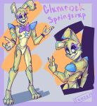 animatronic anthro fauzer five_nights_at_freddy&#039;s five_nights_at_freddy&#039;s_3 hi_res lagomorph leporid machine male male/male mammal rabbit robot scottgames simple_background smile solo springtrap_(fnaf) video_games 