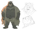  2022 absurd_res anthro belly big_belly biped bottomwear bulge clothing hi_res huynhduyad14 kemono male mammal moobs navel nipples overweight overweight_male scar shorts solo ursid 