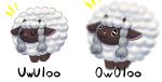  2019 ambiguous_gender braided_hair emanata eyes_closed feral fur generation_8_pokemon hair hi_res horn meme nintendo owo pokemon pokemon_(species) scottderg simple_background solo uwu video_games wool_(fur) wooloo 