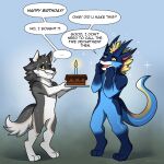  anthro birthday cake dessert dragon food hi_res raining teryx teryx_commodore zephyxus 