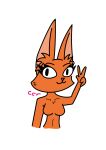  absurd_res anthro breasts canid canine ccr_graph diane_foxington dreamworks eyebrows eyelashes female female/female fox hi_res looking_at_viewer looking_back looking_back_at_viewer male male/female mammal nude skinny skinny_female solo the_bad_guys 