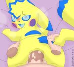  &lt;3 &lt;3_eyes absurd_res anal anal_penetration anus ass_up balls bed bedding big_butt blue_body blue_eyes blue_fur blue_hair_tips blue_pupils blue_sclera blush butt butt_grab deep_penetration dominant dominant_male duo feral first_person_view fur furniture generation_1_pokemon genitals glistening glistening_genitalia hand_on_butt hi_res human interspecies looking_at_viewer looking_back looking_pleasured male male/male mammal nintendo on_bed on_bedding open_mouth penetration pikachu pokemon pokemon_(species) pokephilia pupils raised_tail rodent sex simple_background size_difference sparkchu sparkchu01 squish submissive submissive_male tail_grab tail_pull tongue tongue_out video_games wide_hips yellow_body yellow_fur 