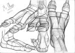  2_toes anatomical anatomy berefoot bone claws clothing feet footwear hi_res high_heels monochrome mroleoso paws plantigrade study toes tops 