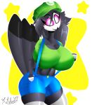  absurd_res anthro avian big_breasts big_butt bird breasts butt clothing cosplay costume female glowing glowing_eyes helluva_boss hi_res mario_bros mrmelted nintendo octavia_(helluva_boss) owl solo thick_thighs video_games 