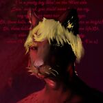  absurd_res album_cover ambiguous_gender anthro blonde_eyebrows blonde_hair bowl_cut cover domestic_cat eyebrows felid feline felis hair hi_res joji looking_at_viewer lyrics mammal oriental_shorthair paidin_ryelee pretty_boy solo traitors_avatar 