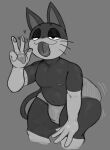  &lt;3 2022 4_fingers animal_crossing anthro blush bulge butt clothing domestic_cat felid feline felis fingers greyscale half-closed_eyes hi_res locitony male mammal monochrome narrowed_eyes nintendo punchy_(animal_crossing) simple_background solo tongue tongue_out underwear video_games whiskers 
