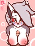  2022 absurd_res anthro anthro_focus areola artist_name bedroom_eyes big_breasts bite biting_lip black_body black_fur black_nose black_pupils blush breast_play breasts canid canid_demon cheek_tuft demon digital_media_(artwork) duo ear_piercing ear_ring erection eyelashes facial_tuft female female_focus fingers first_person_view fur genitals grey_body grey_fur hair half-closed_eyes hand_on_breast hand_on_own_breast hellhound helluva_boss hi_res human human_on_anthro human_pov interspecies looking_at_viewer loona_(helluva_boss) male male/female male_pov mammal milestone multicolored_body multicolored_fur narrowed_eyes nipples nude outline penis piercing pink_areola pink_background pink_nipples pupils red_sclera ring_piercing seductive sex shnuzzlez silver_hair simple_background smile solo_focus teeth titfuck tuft white_body white_eyes white_fur white_outline 