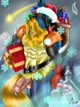  christmas generation_4_pokemon genitals hi_res holidays lucario male nintendo nude penis pokemon pokemon_(species) santa_claus video_games 