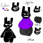  1:1 anthro apple_bun(ayyyple) ayyyple black_body black_fur bulge butt clothing fur girly hi_res lagomorph legwear leporid male male/male mammal rabbit red_eyes scut_tail short_tail slightly_chubby smile solo thigh_highs 