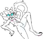  anthro bodily_fluids cat_(stu) cum cum_inside domestic_cat felid feline felis female genital_fluids looking_pleasured mammal multi_nipple nipples solo stu_(artist) 
