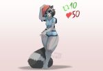  anthro askart big_tail bottomwear breasts clothing drying drying_hair female fluffy fluffy_tail fur grey_body grey_fur gym_bottomwear gym_clothing gym_shorts hair hi_res highlights_(coloring) hotpants mammal markings procyonid raccoon shadow shirt shorts simple_background solo standing strip_meme striped_markings striped_tail stripes tail_markings topwear towel twitter wet wet_clothing wet_hair white_background 