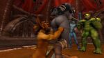  3d_(artwork) anthro blizzard_entertainment bound butt canid chain chained clothing digital_media_(artwork) female forced forced_exposure forced_undressing genitals goblin grey_light group hi_res humanoid humiliation leash leash_pull male male/female mammal orc penis prisoner source_filmmaker tongue tongue_out troll undressing video_games warcraft were werecanid worgen 