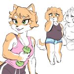  2021 20daysapple anthro asahi_takamura athletic athletic_female boxer_briefs brother brother_and_sister bulge canid canine canis chubby_male clothing domestic_dog duo exercise female fur girly green_eyes hinata_takamura male mammal multicolored_body multicolored_fur shiba_inu shirt sibling simple_background sister spitz tan_body tan_fur tank_top topwear two_tone_body two_tone_fur underwear weightlifting white_background white_body white_fur workout 