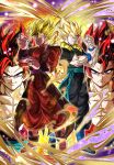  absurdres blue_sash body_fur dougi dragon_ball dragon_ball_heroes dragon_ball_super dual_persona earrings gogeta gogeta_(xeno) highres jewelry kaiouken metamoran_vest monkey_boy monkey_tail potara_earrings red_fur saiyan sash sekitsuki_hayato son_goku super_full_power_saiyan_4_limit_breaker super_saiyan super_saiyan_4 tail time_patrol_(dragon_ball) vegetto vegetto_(xeno) 