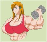  abs biceps bleach breasts dumbbell extreme_muscles inoue_orihime muscle muscles muscular muscular_female orihime_inoue weights 