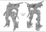  armored_core armored_core:_for_answer back concept_art from_software front mecha monochrome 