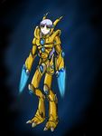  angel_beats! blade long_hair parody power_armor protoss starcraft tachibana_kanade tenshi_(angel_beats!) white_hair yellow_eyes zealot 