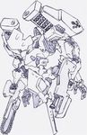  armored_core chainsaw chibi from_software gun mecha scan super_deformed weapon 
