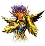  araki_shingo armor cancer_deathmask gem gems gold golden knights_of_the_zodiac lowres male male_focus manly oldschool portrait purple_hair saint_seiya serious shoulder_pads spikes sun_tanned tan tanned 