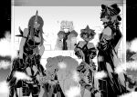  animal_ears arknights bangs bare_shoulders bear_boy bear_ears breasts character_request coat fedora fur_trim furry furry_female furry_male glasses gloves hat head_fins holding horns hoshiguma_(arknights) iwashi_80 jacket jaye_(arknights) large_breasts lee_(arknights) long_hair long_sleeves looking_at_viewer mask monochrome mouth_mask multicolored_fur multicolored_hair oni_horns open_clothes round_eyewear short_hair single_horn sleeveless striped_fur sunglasses tail tiger_ears tiger_girl tiger_tail tinted_eyewear waai_fu_(arknights) 