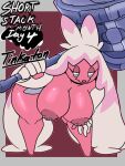  bent_over big_breasts breasts female generation_9_pokemon hi_res jyto nintendo nipple_piercing nipples not_furry piercing pink_body pokemon pokemon_(species) solo thick_thighs tinkaton video_games 