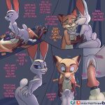  animal_genitalia animal_penis anthro anthro_on_anthro anthro_penetrated anthro_penetrating anthro_penetrating_anthro anus breasts canid canine canine_penis comic dialogue disney duo female female_on_top female_penetrated fox genitals hi_res holding_butt judy_hopps knot lagomorph leporid machathree male male/female male_penetrating male_penetrating_female mammal nick_wilde nude on_top penetration penile penile_penetration penis penis_in_pussy predator/prey pussy rabbit sex small_breasts vaginal vaginal_penetration zootopia 