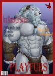  2022 abs absurd_res anthro bottomwear clothing cover digital_media_(artwork) felid feline furry hi_res humanoid league_of_legends lion loincloth magazine_cover male mammal pantherine parody pecs rengar_(lol) riot_games shaded solo video_games whit3salmon_23 