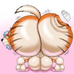  all_fours anthro balls balls_on_floor big_balls big_butt bloofur butt butt_focus butt_slap canid canine eyelashes felid fox fur genitals hair highlights_(coloring) huge_butt hyaenid hybrid looking_surprised male mammal multicolored_hair nude pantherine presenting presenting_hindquarters raised_tail ripples simple_background slap solo spotted_hyena stripes thirsty_(thirstydraws) tiger 