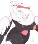  &lt;3 3cir_cle absurd_res anthro big_breasts black_body blush bombirdier breasts female genitals hi_res looking_at_viewer nintendo nipples pokemon pokemon_(species) pokemorph pussy simple_background solo thick_thighs video_games white_background white_body 