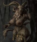  2022 anthro bovid breasts caprine caprine_demon christmas clothing demon digital_media_(artwork) female goat goat_demon hi_res holidays horn krampus legwear looking_at_viewer mammal mostly_nude nipples nude solo thick_thighs thigh_highs upai wide_hips 