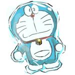  1:1 2016 anthro bell blue_body blue_fur collar domestic_cat doraemon doraemon_(character) felid feline felis front_view frozen fur ice looking_at_viewer machine male mammal mouth_closed mt_tg pouch_(anatomy) red_collar red_nose robot shaded simple_background solo standing whiskers white_background white_body white_fur 