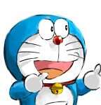  2016 anthro bell blue_body blue_fur collar digital_media_(artwork) domestic_cat doraemon doraemon_(character) felid feline felis fingers front_view fur gesture machine male mammal middle_finger mt_tg open_mouth pouch_(anatomy) red_collar red_nose robot shaded simple_background solo standing tongue whiskers white_background white_body white_fur 