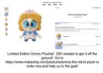  advertisement android blue_eyes chibi clothing emmy_the_robot english_text female fundraiser humanoid machine maid_uniform plushie product robot robot_humanoid solo text uniform unknown_artist url 